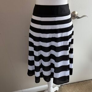 Black and White Striped Women's Skirt